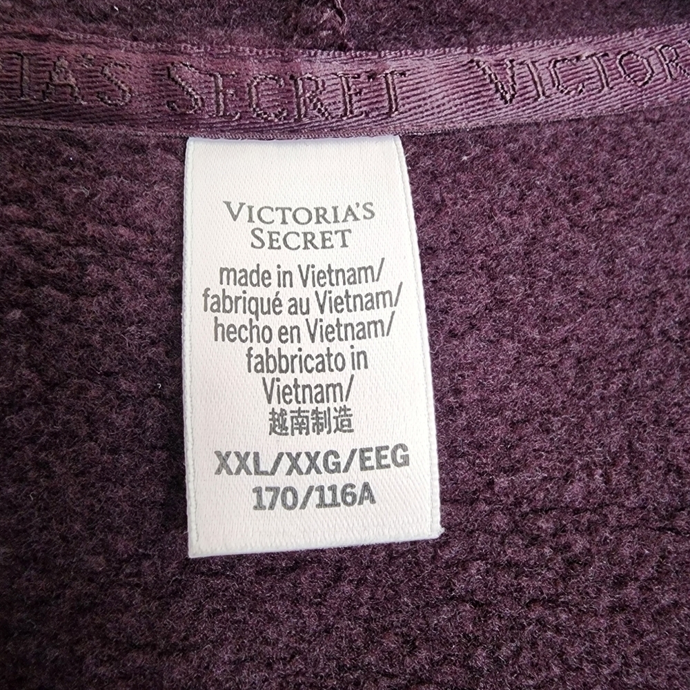 Victoria's Secret Burgundy One Piece Jumpsuit Sweatsuit Comfy Cozy Warm XXL - Picture 13 of 15